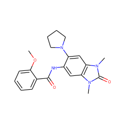 COc1ccccc1C(=O)Nc1cc2c(cc1N1CCCC1)n(C)c(=O)n2C ZINC000006794685