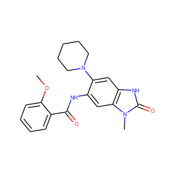 COc1ccccc1C(=O)Nc1cc2c(cc1N1CCCCC1)[nH]c(=O)n2C ZINC000299821816