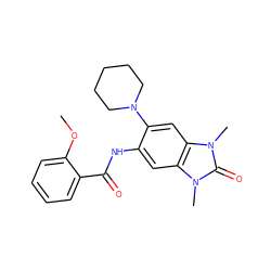 COc1ccccc1C(=O)Nc1cc2c(cc1N1CCCCC1)n(C)c(=O)n2C ZINC000008594565