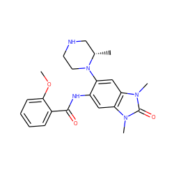 COc1ccccc1C(=O)Nc1cc2c(cc1N1CCNC[C@@H]1C)n(C)c(=O)n2C ZINC000653823139