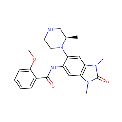 COc1ccccc1C(=O)Nc1cc2c(cc1N1CCNC[C@H]1C)n(C)c(=O)n2C ZINC000575623806