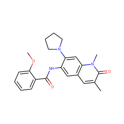 COc1ccccc1C(=O)Nc1cc2cc(C)c(=O)n(C)c2cc1N1CCCC1 ZINC001772630537