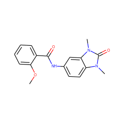 COc1ccccc1C(=O)Nc1ccc2c(c1)n(C)c(=O)n2C ZINC000004487941