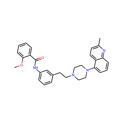 COc1ccccc1C(=O)Nc1cccc(CCN2CCN(c3cccc4nc(C)ccc34)CC2)c1 ZINC000066251186