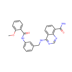 COc1ccccc1C(=O)Nc1cccc(CNc2ncnc3c(C(N)=O)cccc23)c1 ZINC000114343995