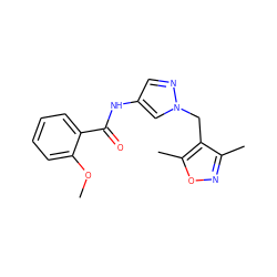 COc1ccccc1C(=O)Nc1cnn(Cc2c(C)noc2C)c1 ZINC000117331828
