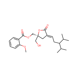 COc1ccccc1C(=O)OC[C@@]1(CO)C/C(=C\CC(C(C)C)C(C)C)C(=O)O1 ZINC000013704085