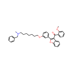 COc1ccccc1C(=O)c1c(-c2cccc(OCCCCCCCN(C)Cc3ccccc3)c2)oc2ccccc12 ZINC000095577857