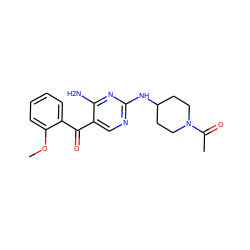 COc1ccccc1C(=O)c1cnc(NC2CCN(C(C)=O)CC2)nc1N ZINC000014950238