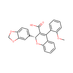 COc1ccccc1C1=C(C(=O)O)[C@@H](c2ccc3c(c2)OCO3)Oc2ccccc21 ZINC000013473345