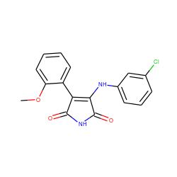 COc1ccccc1C1=C(Nc2cccc(Cl)c2)C(=O)NC1=O ZINC000014945983