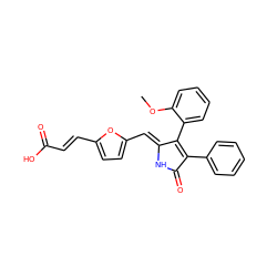 COc1ccccc1C1=C(c2ccccc2)C(=O)N/C1=C\c1ccc(/C=C/C(=O)O)o1 ZINC000045353971