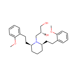 COc1ccccc1CC[C@@H]1CCC[C@H](CCc2ccccc2OC)N1C[C@@H](O)CO ZINC000103297258