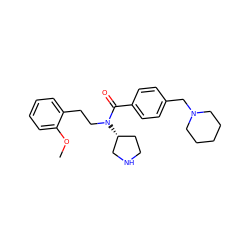 COc1ccccc1CCN(C(=O)c1ccc(CN2CCCCC2)cc1)[C@@H]1CCNC1 ZINC000028823667