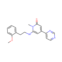 COc1ccccc1CCNc1cc(-c2ccncn2)cc(=O)n1C ZINC000066074315