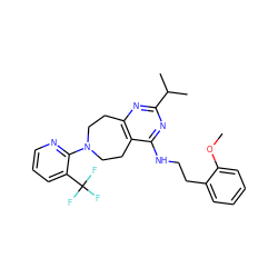 COc1ccccc1CCNc1nc(C(C)C)nc2c1CCN(c1ncccc1C(F)(F)F)CC2 ZINC000149291720