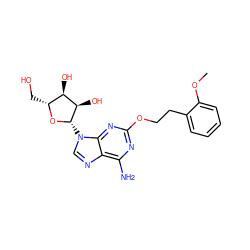 COc1ccccc1CCOc1nc(N)c2ncn([C@@H]3O[C@H](CO)[C@@H](O)[C@H]3O)c2n1 ZINC000013815147