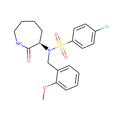 COc1ccccc1CN([C@@H]1CCCCNC1=O)S(=O)(=O)c1ccc(Cl)cc1 ZINC000028957721