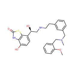 COc1ccccc1CN(C)Cc1cccc(CCNC[C@H](O)c2ccc(O)c3[nH]c(=O)sc23)c1 ZINC000073198212