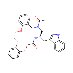 COc1ccccc1CN(C[C@@H](Cc1c[nH]c2ccccc12)NC(=O)COc1ccccc1OC)C(C)=O ZINC000029396137