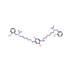 COc1ccccc1CN(CCCCCCNC1=CC(=O)C(NCCCCCCN(Cc2ccccc2OC)C(C)C)=CC1=O)C(C)C ZINC000150540645