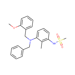 COc1ccccc1CN(Cc1ccccc1)c1cccc(NS(C)(=O)=O)c1C ZINC000026286463