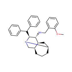 COc1ccccc1CN[C@@H]1[C@H]2C[C@H]3CCC[C@H]2CN3[C@H]1C(c1ccccc1)c1ccccc1 ZINC000253694722