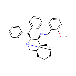 COc1ccccc1CN[C@H]1[C@H]2C[C@H]3CCC[C@H]2CN3[C@H]1C(c1ccccc1)c1ccccc1 ZINC000253694734