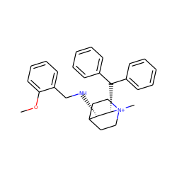 COc1ccccc1CN[C@H]1C2CC[N+](C)(CC2)[C@H]1C(c1ccccc1)c1ccccc1 ZINC000000605588