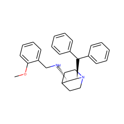 COc1ccccc1CN[C@H]1C2CCN(CC2)[C@@H]1C(c1ccccc1)c1ccccc1 ZINC000036323589
