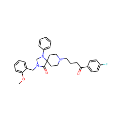 COc1ccccc1CN1CN(c2ccccc2)C2(CCN(CCCC(=O)c3ccc(F)cc3)CC2)C1=O ZINC000013448546