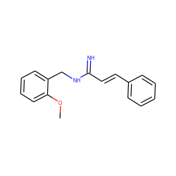 COc1ccccc1CNC(=N)/C=C/c1ccccc1 ZINC000013487821