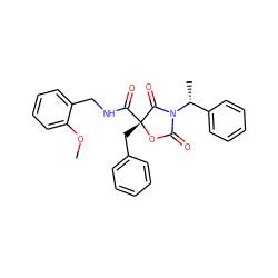 COc1ccccc1CNC(=O)[C@@]1(Cc2ccccc2)OC(=O)N([C@H](C)c2ccccc2)C1=O ZINC000096273493