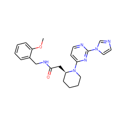 COc1ccccc1CNC(=O)C[C@@H]1CCCCN1c1ccnc(-n2ccnc2)n1 ZINC000035274908