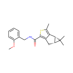 COc1ccccc1CNC(=O)c1sc(C)c2c1C[C@@H]1[C@H]2C1(C)C ZINC000035899982