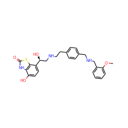 COc1ccccc1CNCc1ccc(CCNC[C@H](O)c2ccc(O)c3[nH]c(=O)sc23)cc1 ZINC000082155807