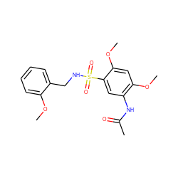 COc1ccccc1CNS(=O)(=O)c1cc(NC(C)=O)c(OC)cc1OC ZINC000073258987