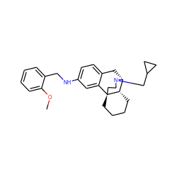 COc1ccccc1CNc1ccc2c(c1)[C@@]13CCCC[C@H]1[C@@H](C2)N(CC1CC1)CC3 ZINC000084669408