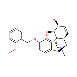 COc1ccccc1CNc1ccc2c3c1O[C@H]1[C@@H](O)C=C[C@H]4[C@@H](C2)N(C)CC[C@]314 ZINC000084759196