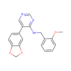 COc1ccccc1CNc1ncncc1-c1ccc2c(c1)OCO2 ZINC000004239328