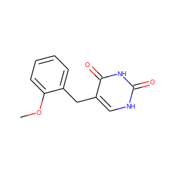 COc1ccccc1Cc1c[nH]c(=O)[nH]c1=O ZINC000013743520