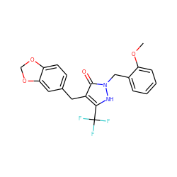 COc1ccccc1Cn1[nH]c(C(F)(F)F)c(Cc2ccc3c(c2)OCO3)c1=O ZINC000148076902