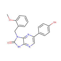 COc1ccccc1Cn1c(=O)[nH]c2ncc(-c3ccc(O)cc3)nc21 ZINC000073197705