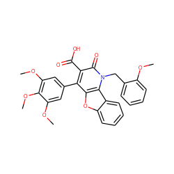 COc1ccccc1Cn1c(=O)c(C(=O)O)c(-c2cc(OC)c(OC)c(OC)c2)c2oc3ccccc3c21 ZINC000027714927