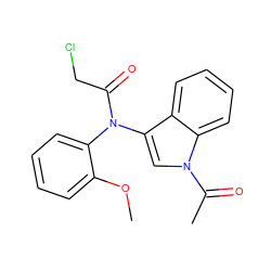 COc1ccccc1N(C(=O)CCl)c1cn(C(C)=O)c2ccccc12 ZINC000000978319