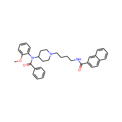 COc1ccccc1N(C(=O)c1ccccc1)C1CCN(CCCCNC(=O)c2ccc3ccccc3c2)CC1 ZINC000028869978