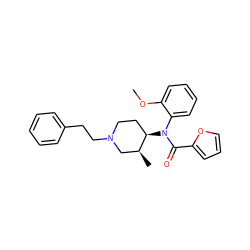 COc1ccccc1N(C(=O)c1ccco1)[C@@H]1CCN(CCc2ccccc2)C[C@@H]1C ZINC000026730201