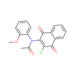 COc1ccccc1N(C(C)=O)C1=C(Cl)C(=O)c2ccccc2C1=O ZINC000001722488