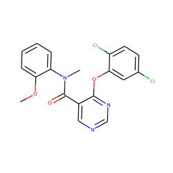 COc1ccccc1N(C)C(=O)c1cncnc1Oc1cc(Cl)ccc1Cl ZINC000095575934