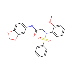 COc1ccccc1N(CC(=O)Nc1ccc2c(c1)OCO2)S(=O)(=O)c1ccccc1 ZINC000000880286